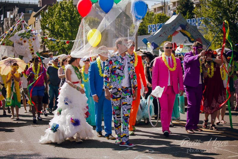 Seattle Solstice parade wedding